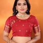 Sonakshi Women's Pink Banarasi Silk Zari Woven Traditional Saree with Blouse | Swadesiicart