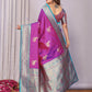 Sonakshi Women's Lavender Banarasi Silk Zari Woven Traditional Saree with Blouse | Swadesiicart