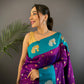 Sonakshi Women's Jamli Banarasi Silk Zari Weaving Saree with Blouse | Swadesiicart