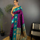 Sonakshi Women's Jamli Banarasi Silk Zari Weaving Saree with Blouse | Swadesiicart