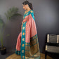 Sonakshi Women's Peach Banarasi Silk Zari Weaving Saree with Blouse | Swadesiicart