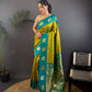 Sonakshi Women's Mehendi Banarasi Silk Zari Weaving Saree with Blouse | Swadesiicart