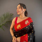 Sonakshi Women's Black Banarasi Silk Zari Weaving Saree with Blouse | Swadesiicart