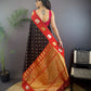 Sonakshi Women's Black Banarasi Silk Zari Weaving Saree with Blouse | Swadesiicart