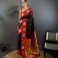 Sonakshi Women's Black Banarasi Silk Zari Weaving Saree with Blouse | Swadesiicart