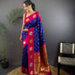 Sonakshi Women's Blue Banarasi Silk Zari Weaving Saree with Blouse | Swadesiicart