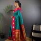 Sonakshi Women's Seagreen Banarasi Silk Zari Weaving Saree with Blouse | Swadesiicart