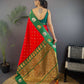 Sonakshi Women's Red Banarasi Silk Zari Weaving Saree with Blouse | Swadesiicart
