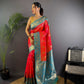Sonakshi Women's Gajri Banarasi Silk Zari Weaving Saree with Blouse | Swadesiicart
