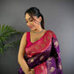 Sonakshi Women's Jamli Banarasi Silk Zari Weaving Saree with Blouse | Swadesiicart