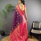 Sonakshi Women's Jamli Banarasi Silk Zari Weaving Saree with Blouse | Swadesiicart