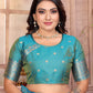 Sonakshi Women's Peach Banarasi Silk Zari Weaving Saree with Blouse | Swadesiicart