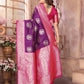 Sonakshi Women's Jamli Banarasi Silk Zari Weaving Saree with Blouse | Swadesiicart