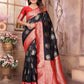 Sonakshi Women's Black Banarasi Silk Zari Weaving Saree with Blouse | Swadesiicart