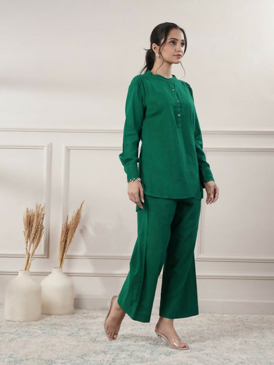 Joban Fashion Women's Emerald Green Co-Ord Set - Swadesiicart