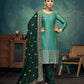 Anaita Light Green Premium Embroidered with servos waki diamond Vichitra Silk Stitched Salwar Suit
