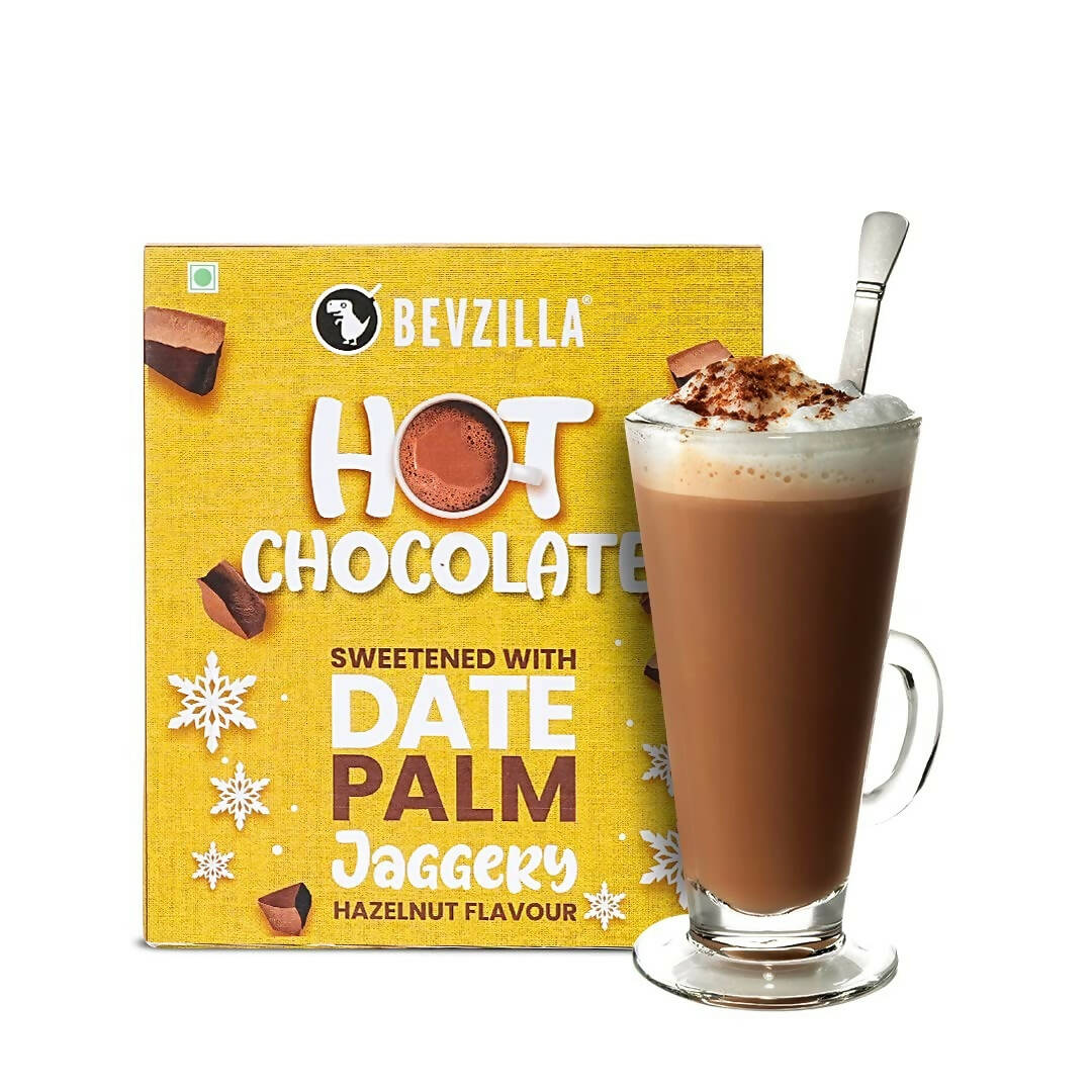 Bevzilla Hot Chocolate Powder (Hazelnut) Drink Powder With Organic Date Palm Jaggery | Swadesiicart