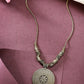 NVR Women's Gold-Polished Circular Shape Pendant with Chain | Swadesiicart