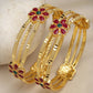 NVR Women's Set of 2 Gold-Polished Artificial Stones Handcrafted Traditional Bangles - Swadesiicart