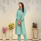 Jyoti Fashion Women's Sea Green Rinkal Cotton Plain with Side Pocket Kurtis & Sets | Swadesiicart