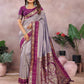 Aastha Fashion Grey Kalamkari Silk Zari Woven Saree