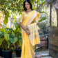 Vishnu Weaves Women's Yellow Pure Cotton Zari Woven Saree with Blouse - Swadesiicart
