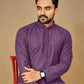 Anaita Lavender Embroidered Rayon Straight Kurta