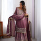 Lehenga Mart Designer Wedding Wear Palazzo Suit For Women - Rust - Swadesiicart