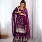 Lehenga Mart Designer Wedding Wear Plazzo Suit for Women - Purple - Swadesiicart