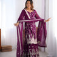 Lehenga Mart Designer Wedding Wear Plazzo Suit for Women - Purple - Swadesiicart