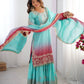 Lehenga Mart Designer Wedding Wear Plazzo Suit for Women - Sky Blue - Swadesiicart