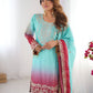Lehenga Mart Designer Wedding Wear Plazzo Suit for Women - Sky Blue - Swadesiicart