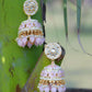 Meenakari Pink Jhumka Earrings By House of Ree - Swadesiicart