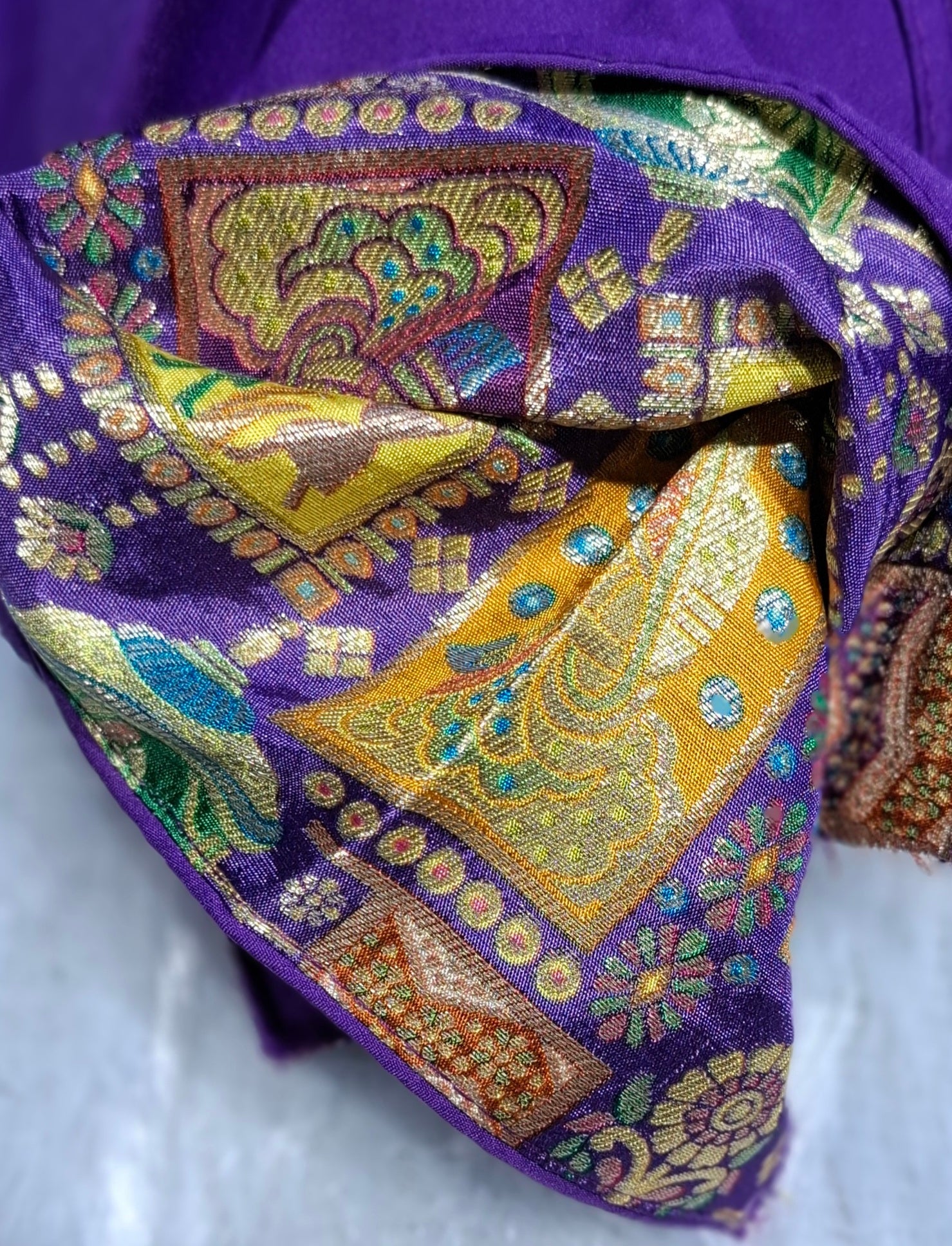 Kia Fashions Purple Jacquard Weave Multi Color Weave Readymade Blouse - Swadesiicart
