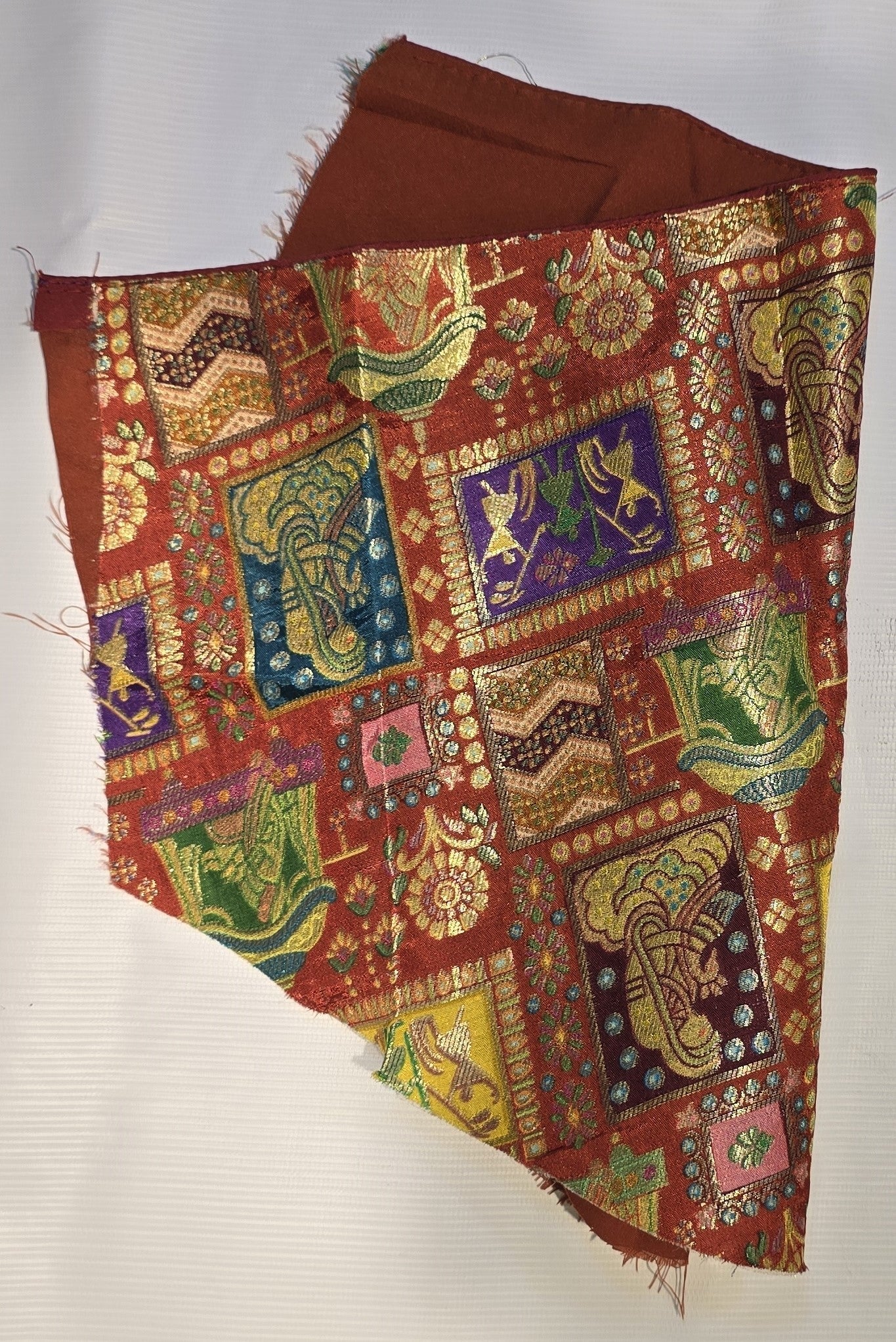Kia Fashions Rust Jacquard Weave Multi Color Weave Readymade Blouse - Swadesiicart