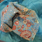 Kia Fashions Aqua Blue Georgette Multi Color Emb & Sqn Readymade Blouse - Swadesiicart