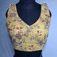 Kia Fashions Eggyolk Yellow Georgette Multi Color Emb & Sqn Readymade Blouse - Swadesiicart