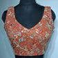 Kia Fashions Rust Georgette Multi Color Emb & Sqn Readymade Blouse - Swadesiicart