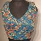 Kia Fashions Turquoise Blue Georgette Multi Color Emb & Sqn Readymade Blouse - Swadesiicart