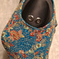 Kia Fashions Turquoise Blue Georgette Multi Color Emb & Sqn Readymade Blouse - Swadesiicart