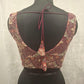 Kia Fashions Wine Georgette Multi Color Emb & Sqn Readymade Blouse