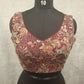 Kia Fashions Wine Georgette Multi Color Emb & Sqn Readymade Blouse