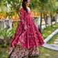 Jyoti Fashion Women's Rani Pink Cotton Silk Heavy Digital Printed Kurta Plazo Set | Swadesiicart