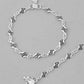 VOJ Set of 2 Silver Plated Designer Stainless Steel Anklet - Swadesiicart