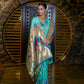 Vishnu Weaves Women's Sea Green Paithani Silk Zari Woven Saree with Unstitched Blouse - Swadesiicart