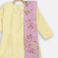 Ahalyaa Yellow Poly Silk Kids Kurta Pant With Dupatta For Girls | Swadesiicart