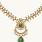 Nuyug 22K Gold-Plated Kundan Studded Faux Jasper Stone Necklace Set | Swadesiicart