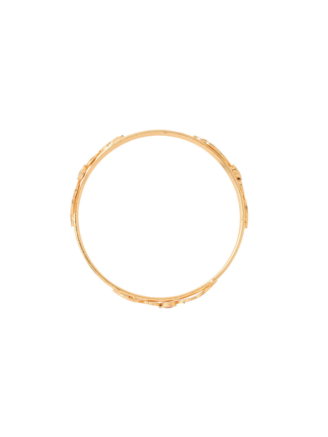 NVR Women Set of 2 Gold-Polished Traditional Daily Use Peacock Design Bangles - Swadesiicart