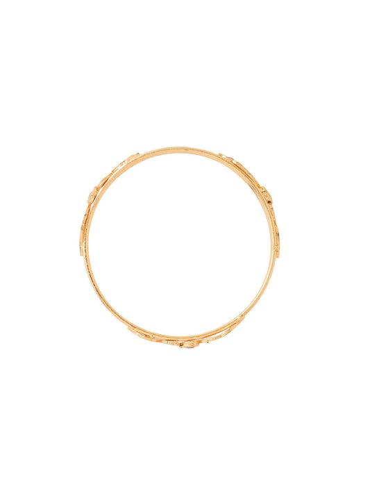 NVR Women Set of 2 Gold-Polished Traditional Daily Use Peacock Design Bangles - Swadesiicart