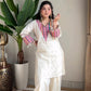 Prazu Fashion Off White Khadi Cotton Schiffli Work Co-Ord Set - Swadesiicart